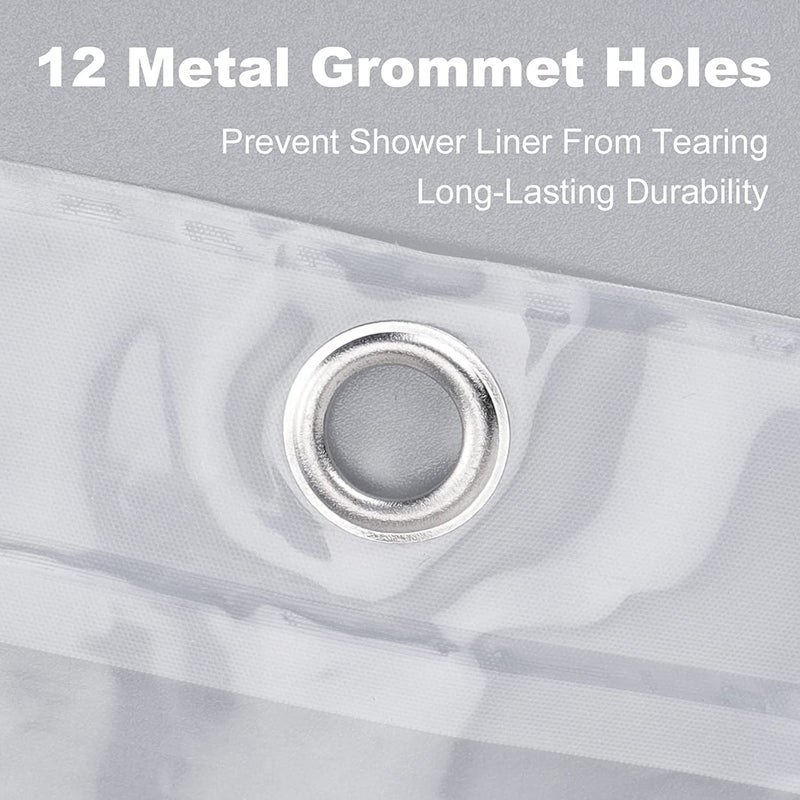 Blu-Pier Tech Clear Shower Curtain Set,Waterproof,PEVA Shower Curtain Liner for Bathroomï¼Œ72W x 72H-6Gauge - Image 5